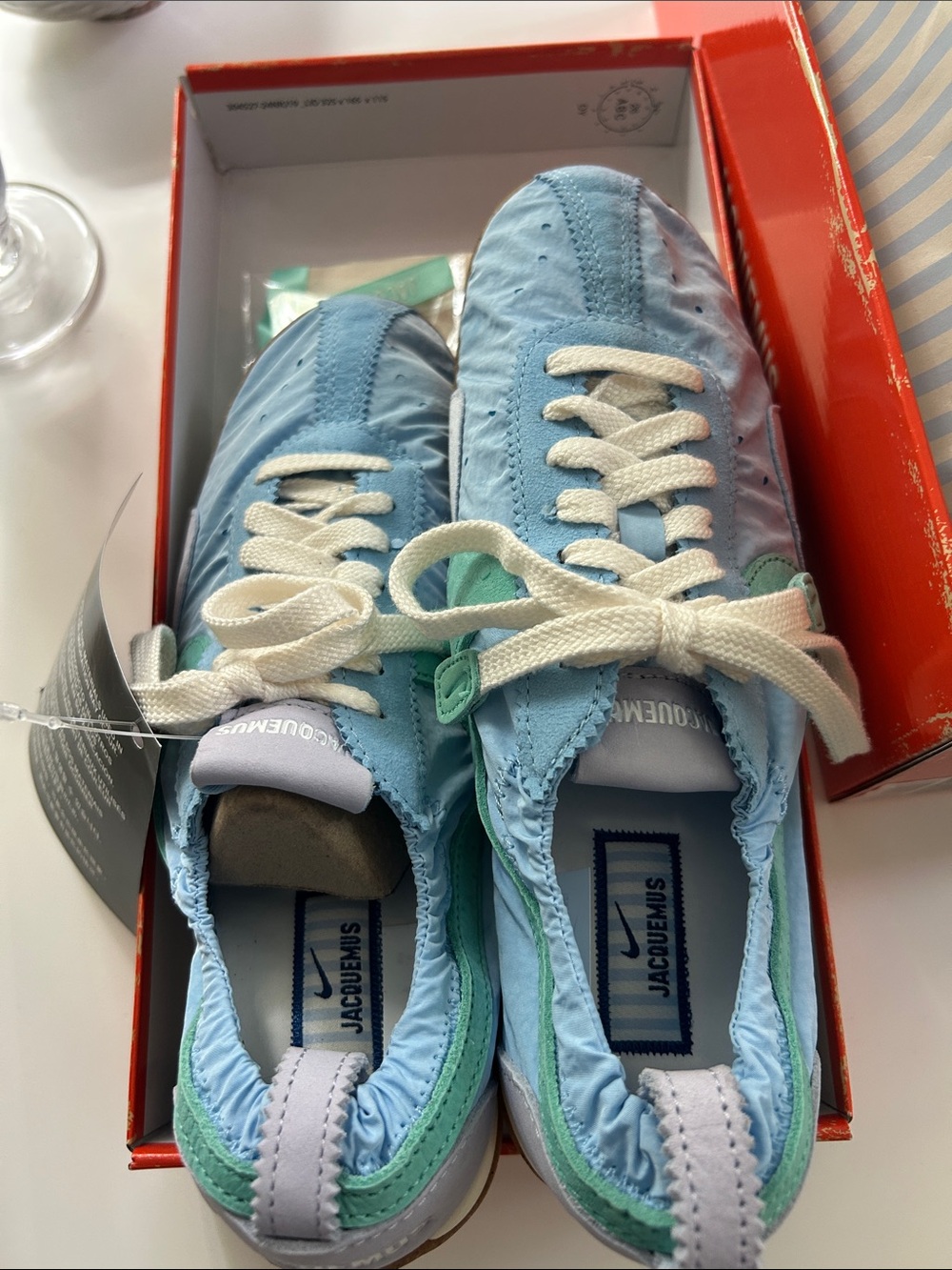 Nike x Jacquemus Moon Shoes, size 9.5W/8M. New in box. - Picture 5 of 9